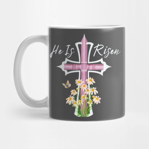 He Is Risen Easter Cross by Luvv Designs
